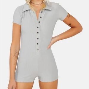 Edikted Lucia Ribbed Romper (M)